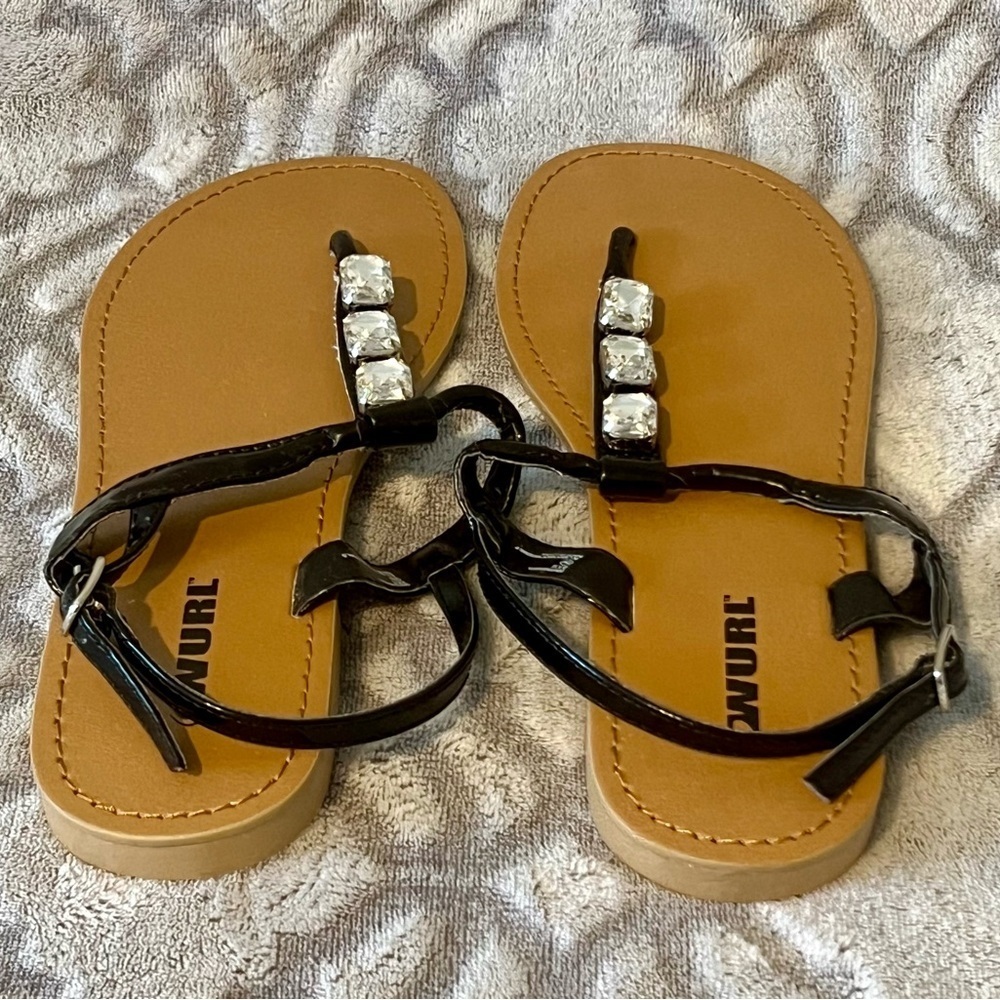 WURL Black Patent Jeweled Sandals Women’s Size 8 – NIB - Picture 5 of 6